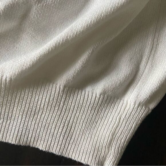 Express Men’s V Neck Sweater Snow White Cotton Size Large - Picture 7 of 9